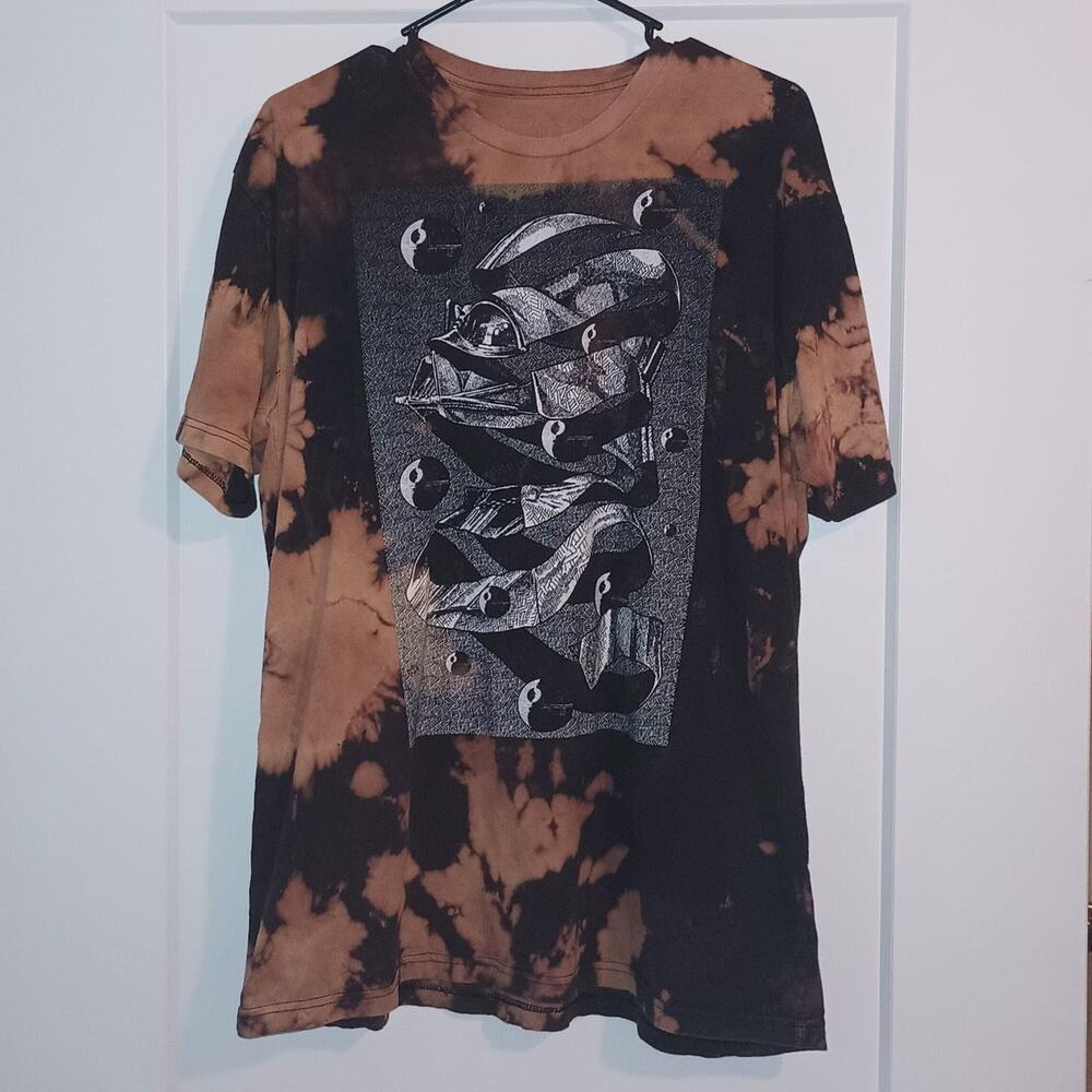 Star Wars x Disney - Darth Vader x MC ESCHER - Black Tie-Dyed T-Shirt - Size XL